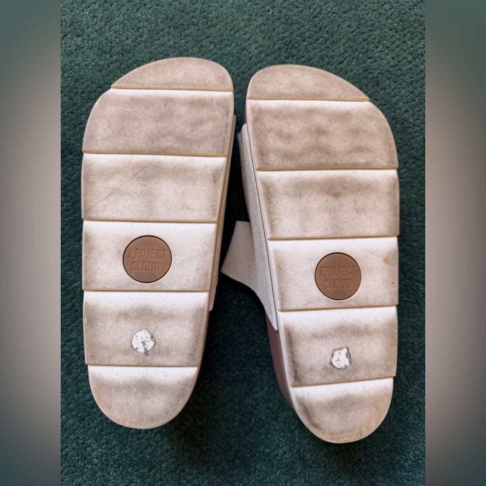 Project Cloud 100% Genuine Leather Platform Sandals (Size 8) Birch - Picture 3 of 3